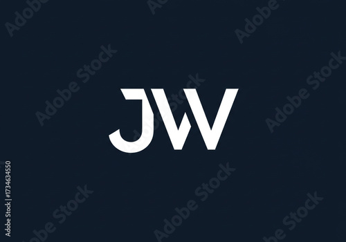Modern JW monogram logo design with clean lines and bold typography on a dark background, perfect for branding and identity projects.
