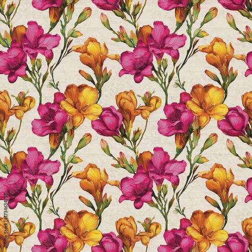 flower FREESIA SWEET ALYSSUM fabric pattern, seamless, textile, background textiles, backgrounds very beautiful. textile luxury background 