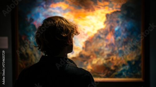 Person viewing artwork