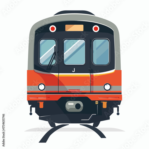 Stylized commuter train ready for transport, a bold graphic perfect for transportation themes and urban transit projects, brings energy to designs