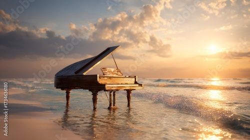 Piano sunset beach