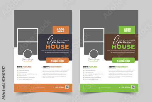Real Estate Open House Property sale Flyer Design For Real estate Business. Home sale flyer design layout, print ready home sale flyer design template