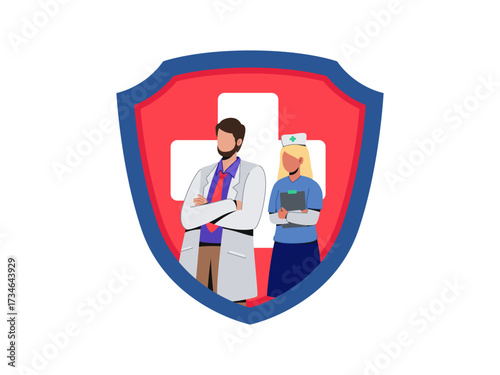 Medical Insurance Protection Shield Concept Illustration