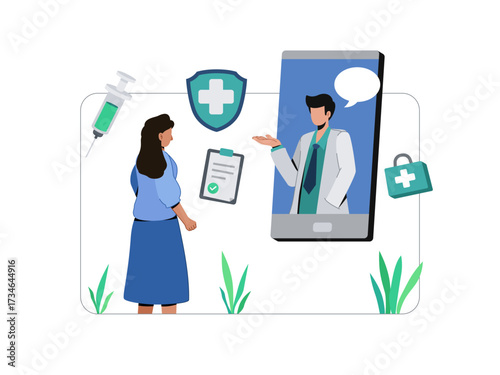 Telemedicine Doctor Consultation Concept Illustration