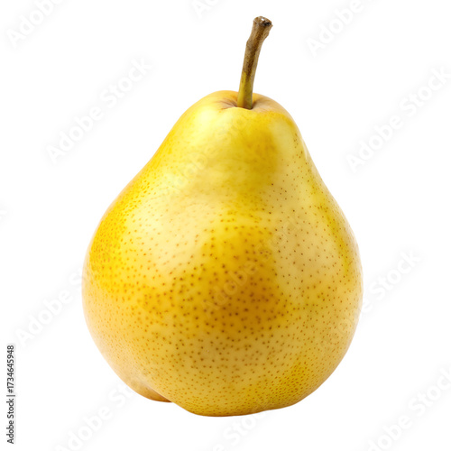 Yellow pear whole isolated on transparent background