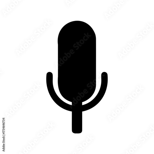 Minimalist microphone icon design for podcasting, recording or voice chat applications