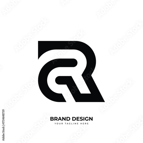 Letter Cr or Rc initial minimal creative logo