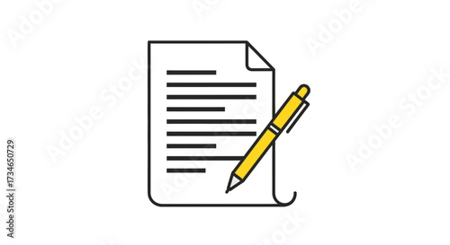 Conceptual illustration of a document and a writing instrument, symbolizing the essence of planning, creativity, and the digital transformation of content creation
