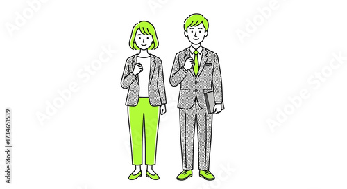 Determined business professionals in modern attire show confidence and unity, embodying a conceptual approach to achieving professional goals and successful collaboration