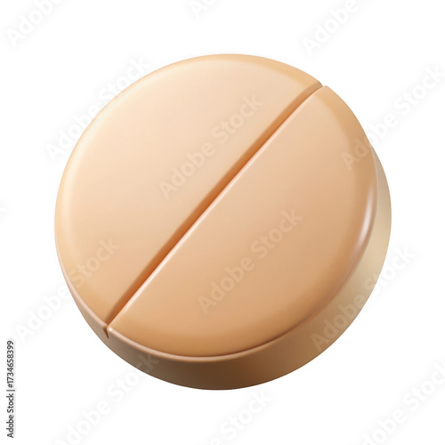 3d pill isolated on transparent background