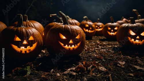 Halloween pumpkin on a black background