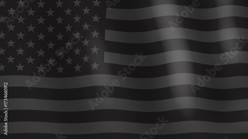 black american usa flag in the wind
