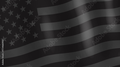 black american usa flag in the wind