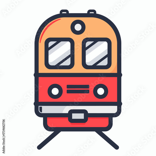 Stylized train design ideal for transport app icon, modern railway travel graphic, or transportation business logo, offering a fresh, appealing style