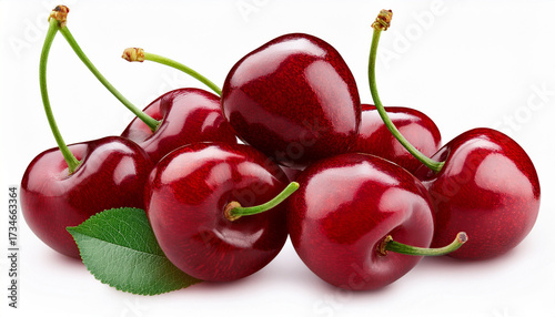 Cerejas Frescas Isolado Em Fundo Transparente