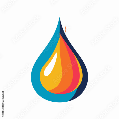 Vibrant water droplet logo concept art for clean energy solutions with modern design and abstract shapes makes it perfect for eco friendly or health focused brands