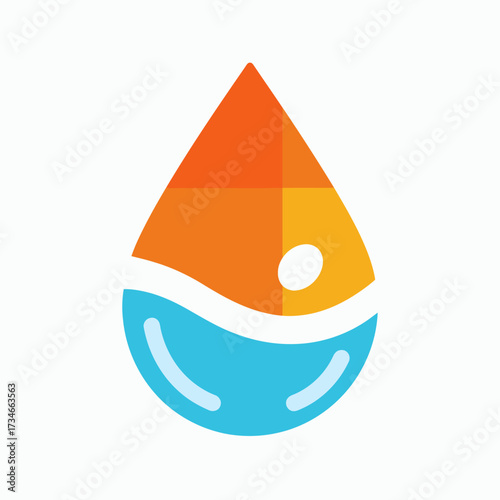 Vibrant water drop logo design featuring clean, modern lines for branding, sustainable energy, and environmental initiatives, conveying freshness and purity