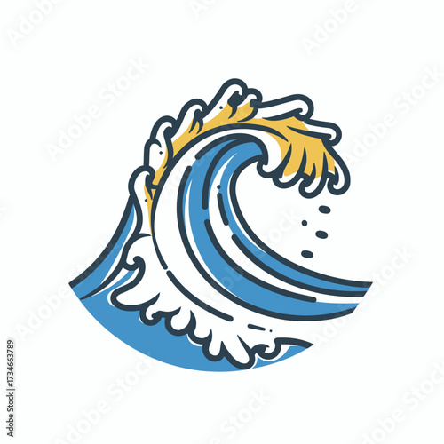 Dynamic ocean wave with vibrant blue hues, perfect for summer vibes and coastal designs, adding a touch of the beach to any project with its modern style