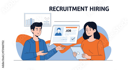 Human Resources Professionals Discussing a Job Candidate and Recruitment Hiring