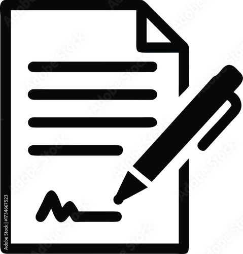 A signed contract with a visible signature and pen, symbolizing a legal agreement, deal, partnership, commitment, and official document.
