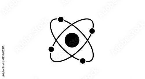 Atomic structure diagram with orbiting electrons