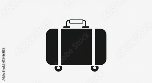 Black suitcase silhouette isolated