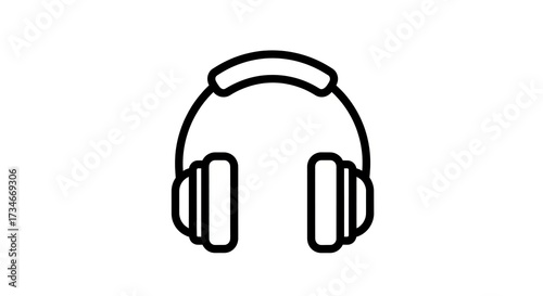 Headphones icon isolated white background