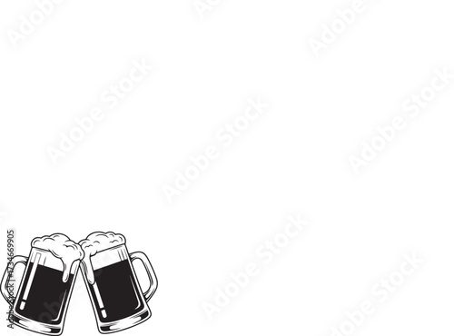 A vector set of beer glass icons and cocktail drinks for a beverage bar design