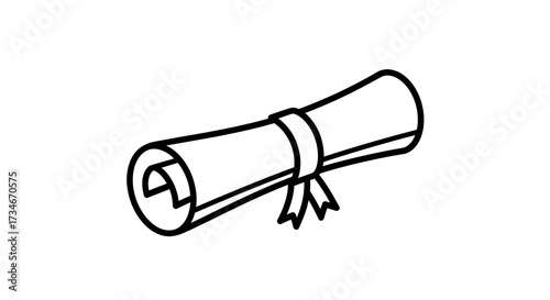 black and white diploma scroll clip art preview