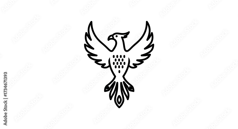 Fototapeta premium Stylized flying bird emblem design