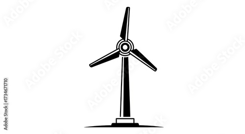 Wind turbine silhouette renewable energy concept