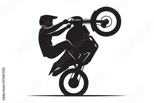 Black vector silhouette of a man riding a bicycle, perfect for illustration of extreme cycling sports or a speed