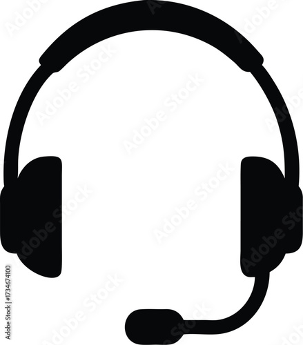 A professional headset with a microphone, used for clear communication, call centers, online meetings, gaming, and customer service.