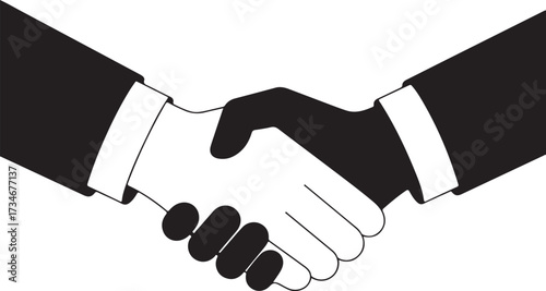 Two hands shaking in business partnership agreement deal confirmation symbol