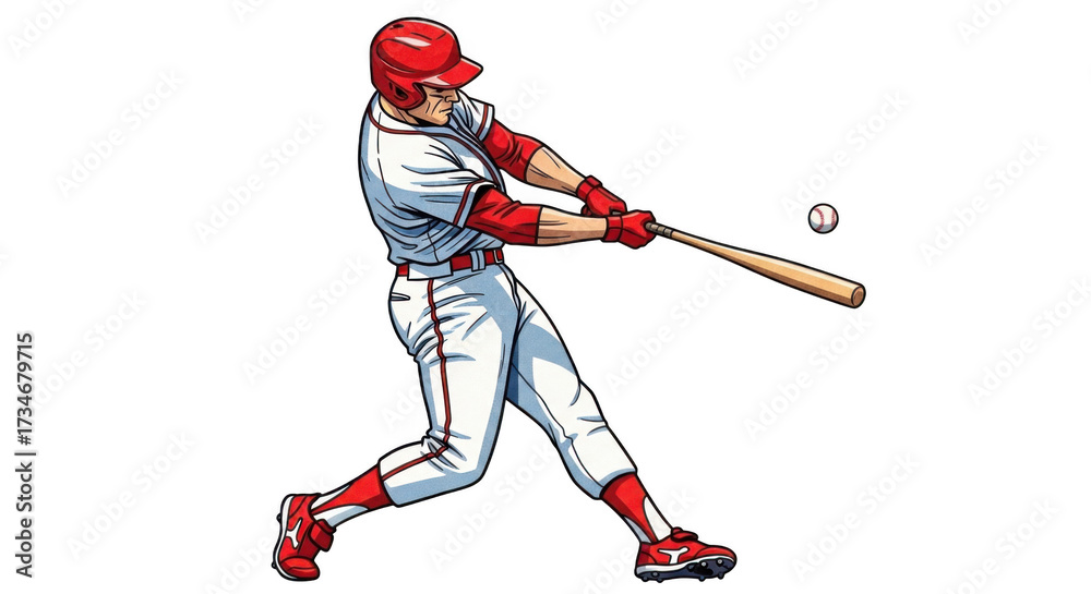 Obraz premium Dynamic baseball player swinging bat captures intense game action and athleticism