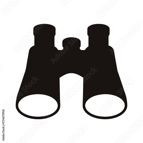 A Simple Black Silhouette of Binoculars for Observation and Exploration