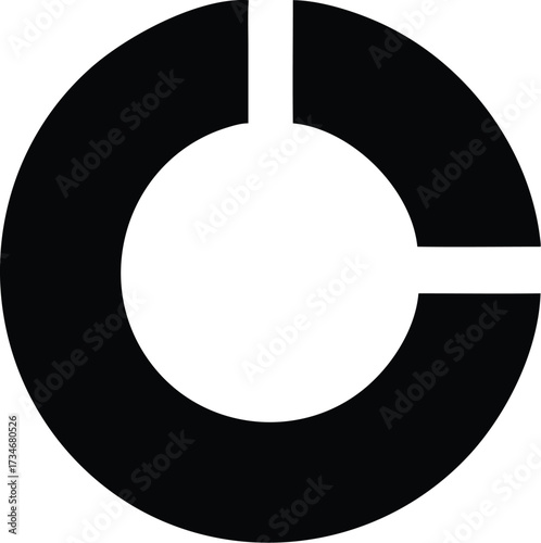 A circular pie chart divided into four colorful segments, representing data distribution, statistics, and business report percentages.