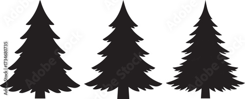 Christmas Trees Silhouette Vector