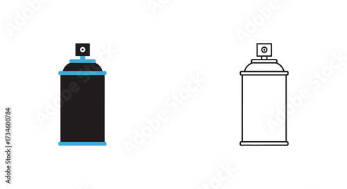 Simple illustration of two spray paint cans in different shades