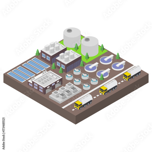 The isometric water treatment plant