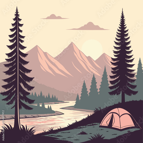 camping in the mountains