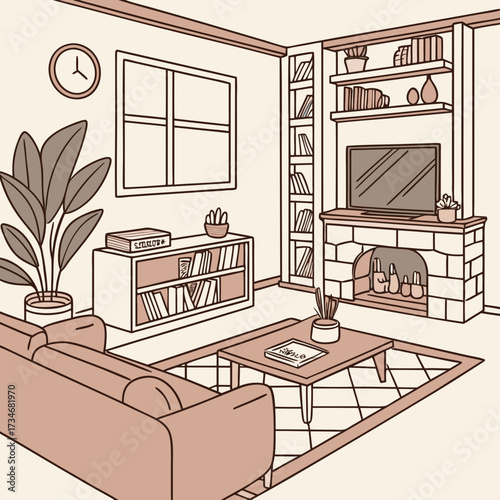 living room interior with furniture