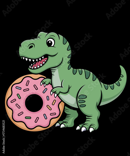 Donut T-Rex Dinosaur Sweet Dessert Delicious Baker