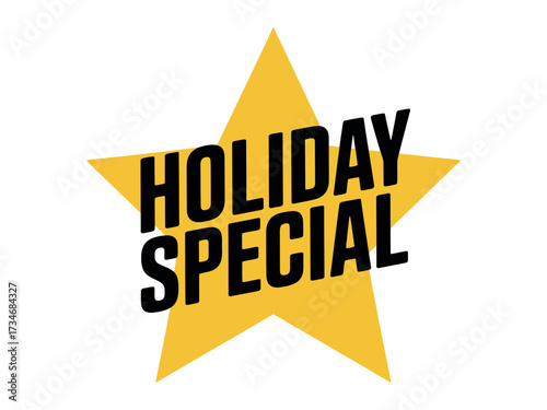 Bright yellow star graphic announces a special holiday sale event.