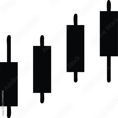 A simplified stock market graph with candlestick charts showing financial data, market trends, and economic analysis for investors.