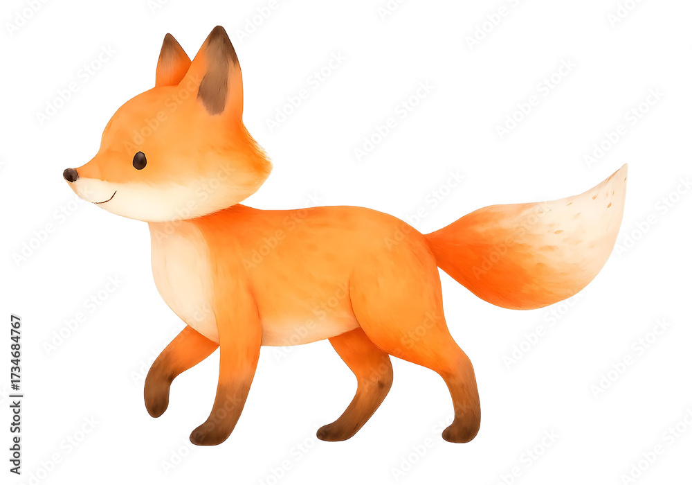 Obraz premium Watercolor Fox Clipart, Cute Woodland Animal Illustration, Baby Nursery Wall Art