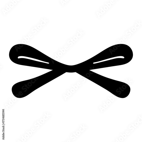 Stylized Black Bow Tie Graphic Silhouette with Symmetrical Rounded Edges, Elegant Design