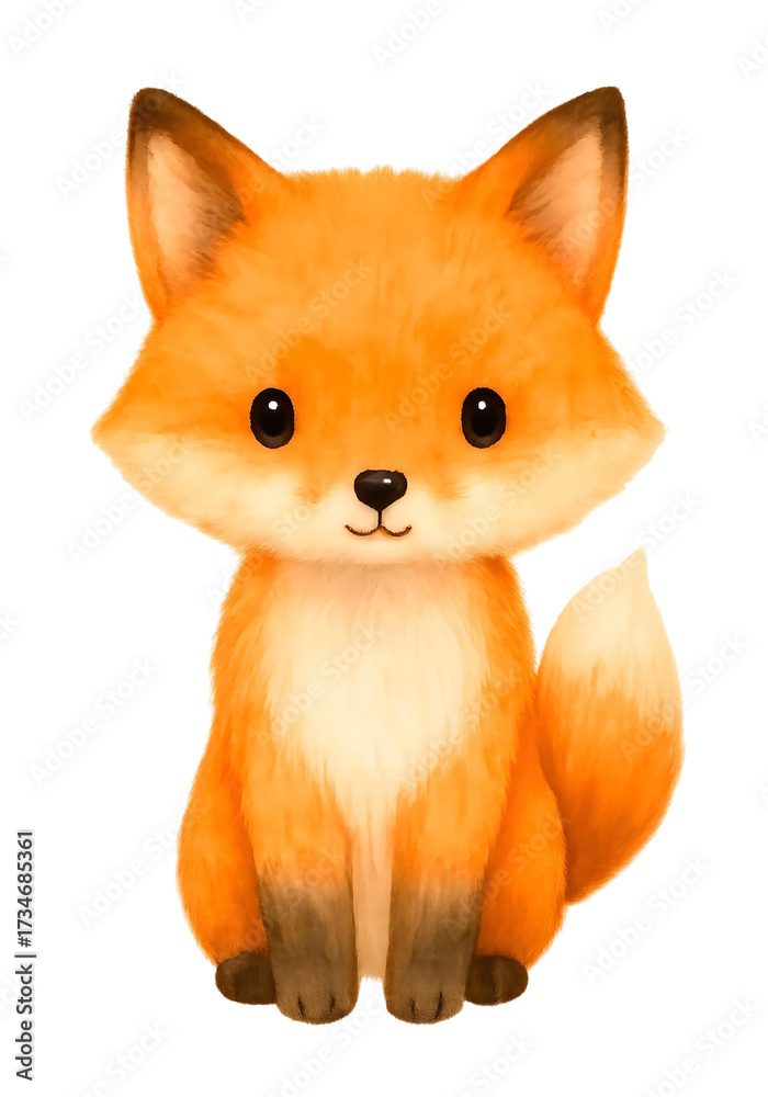 Obraz premium Watercolor Fox Clipart, Cute Woodland Animal Illustration, Baby Nursery Wall Art