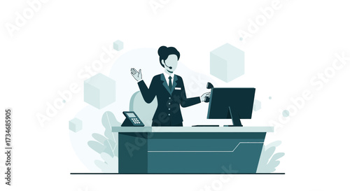 Professional customer service representative providing support and assistance online