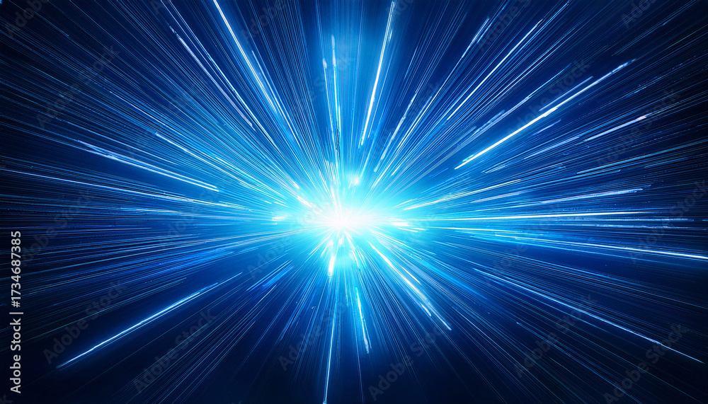 Obraz premium Blue Light Burst Explosion For Background